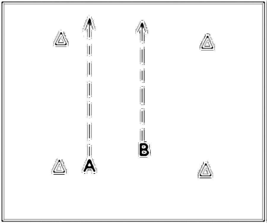 Diagramm zur Übung: B steht 2 Meter seitlich vor ihm