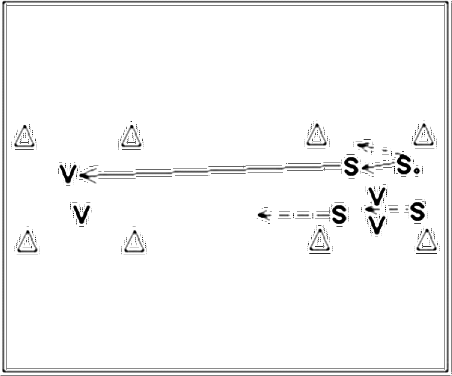 Diagramm zur Übung: Passen mit Gegenspieler — Erwärmungsspiele, A-Jugend