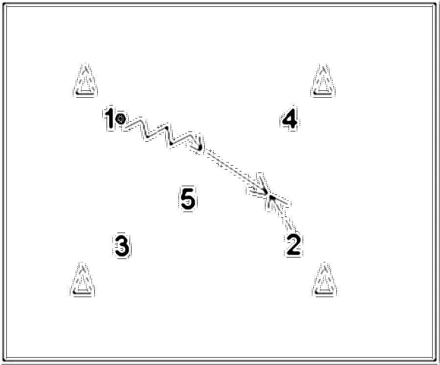 Diagramm zur Übung: Dribbling — Zuspiel, D-Jugend