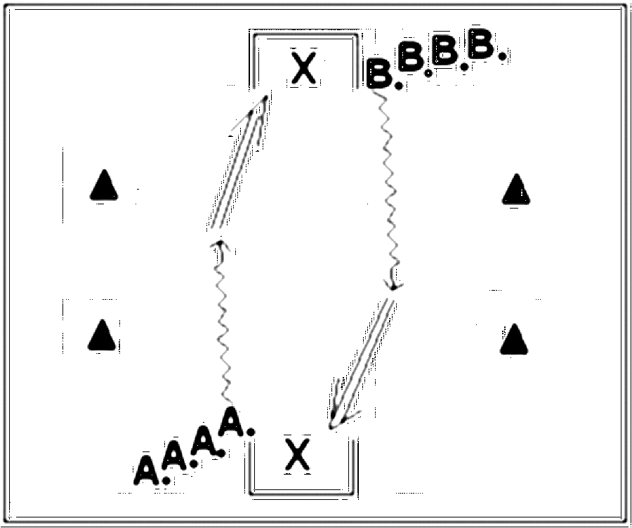 Diagramm zur Übung: Dribbling mit Hütchen im Stand — Torschuß, E-Jugend