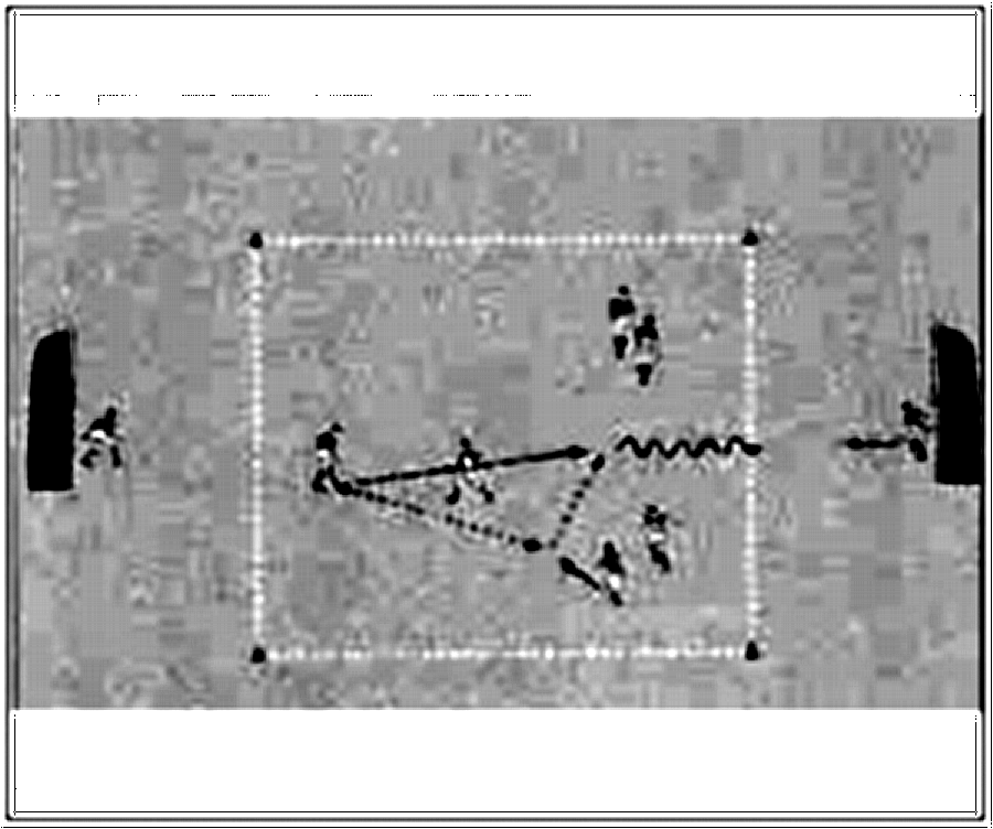 Diagramm zur Übung: Dribbling mit Tor in Gruppen — E-Jugend