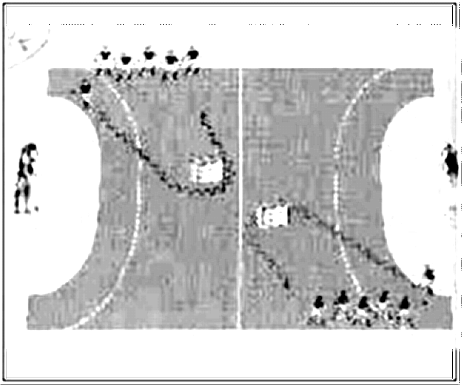 Diagramm zur Übung: Hütchen in Gruppen — Dribbling, D-Jugend