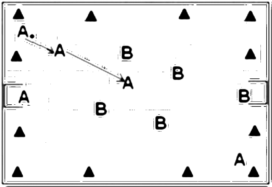 Diagramm zur Übung: Konzentriertes Einlaufen (5 Minuten), dann A:B (Nr.…