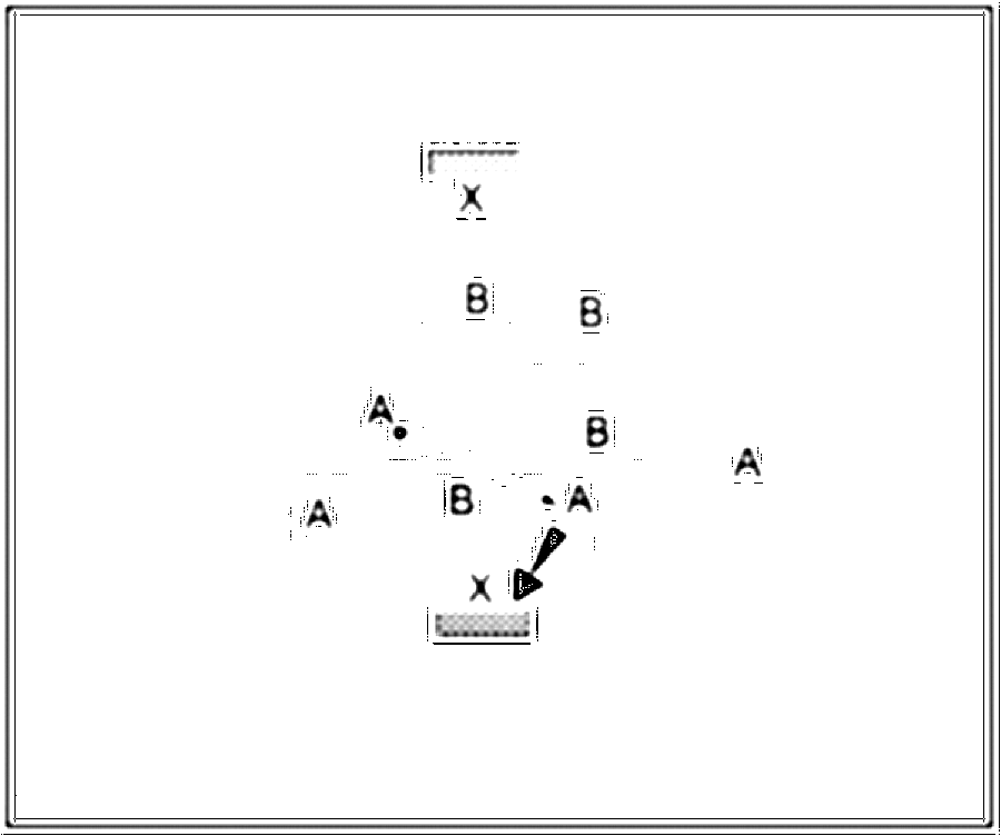 Diagramm zur Übung: Leibchen in Gruppen — Torschuß, D-Jugend