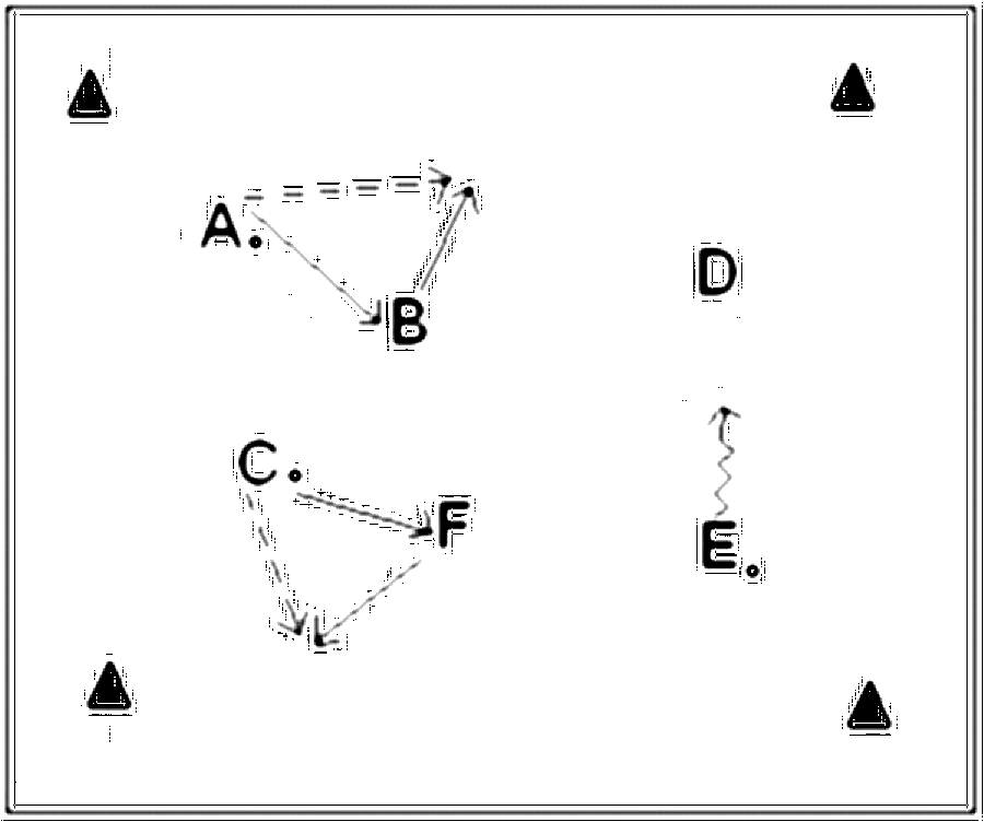 Diagramm zur Übung: Die Hälfte der Spieler mit Ball