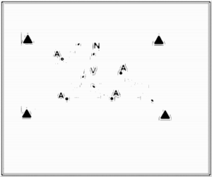 Diagramm zur Übung: Dribbling mit Gegenspieler — 1 gegen 1…