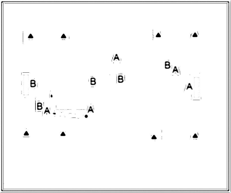 Diagramm zur Übung: Passen mit Hütchen in Gruppen — 1 gegen 1, C-Jugend