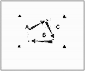 Diagramm zur Übung: Spielen sich den Ball im Lauf zu