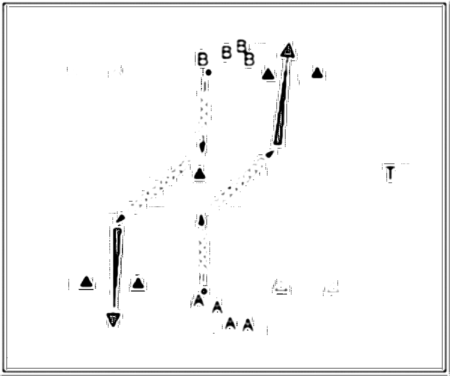 Diagramm zur Übung: Dribbling mit Hütchen in Gruppen — Zuspiel, C-Jugend