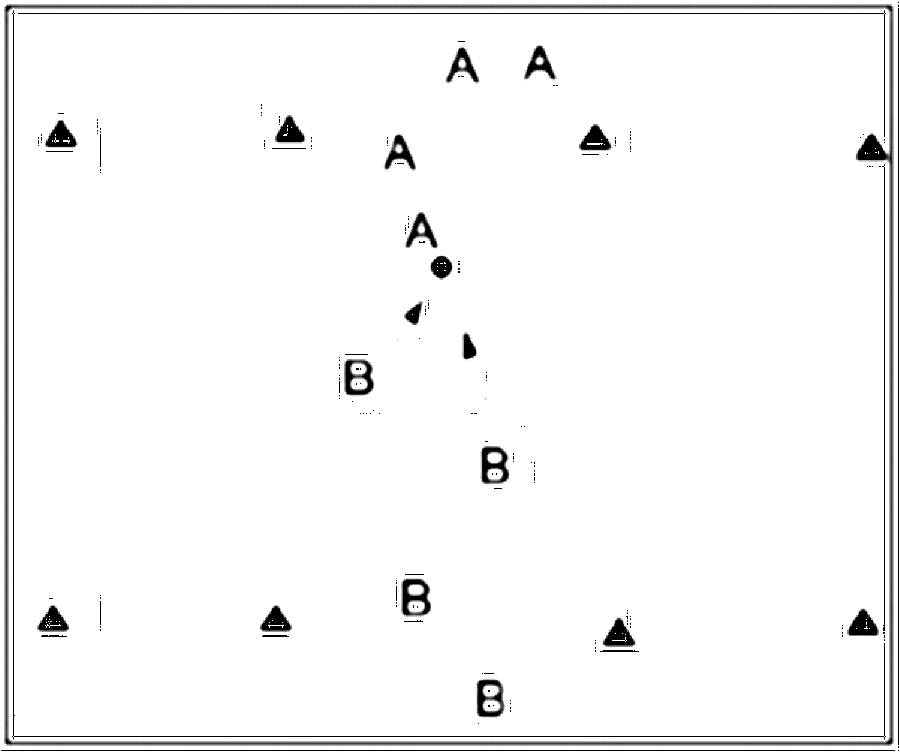 Diagramm zur Übung: Die Mannschaften stellen sich hinter je einer…