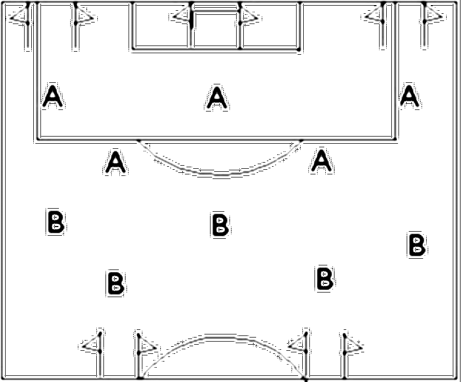 Diagramm zur Übung: Aufbau : 2 Mannschaften mit je 5 Spielern