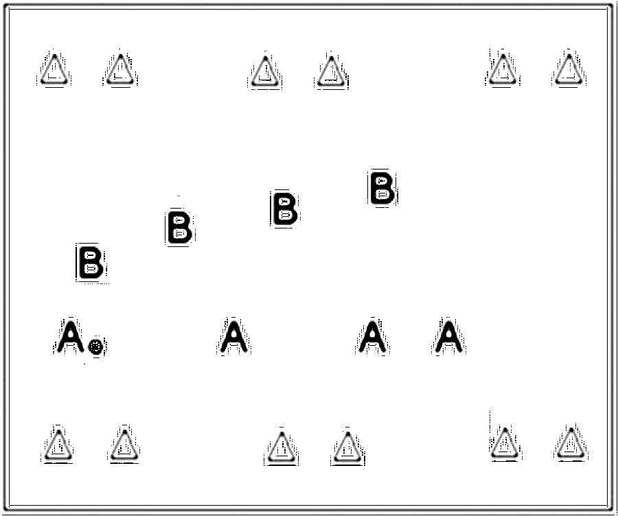 Diagramm zur Übung: Die verteidigende Mannschaft spielt in Raumdeckung